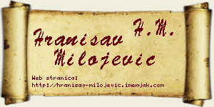 Hranisav Milojević vizit kartica